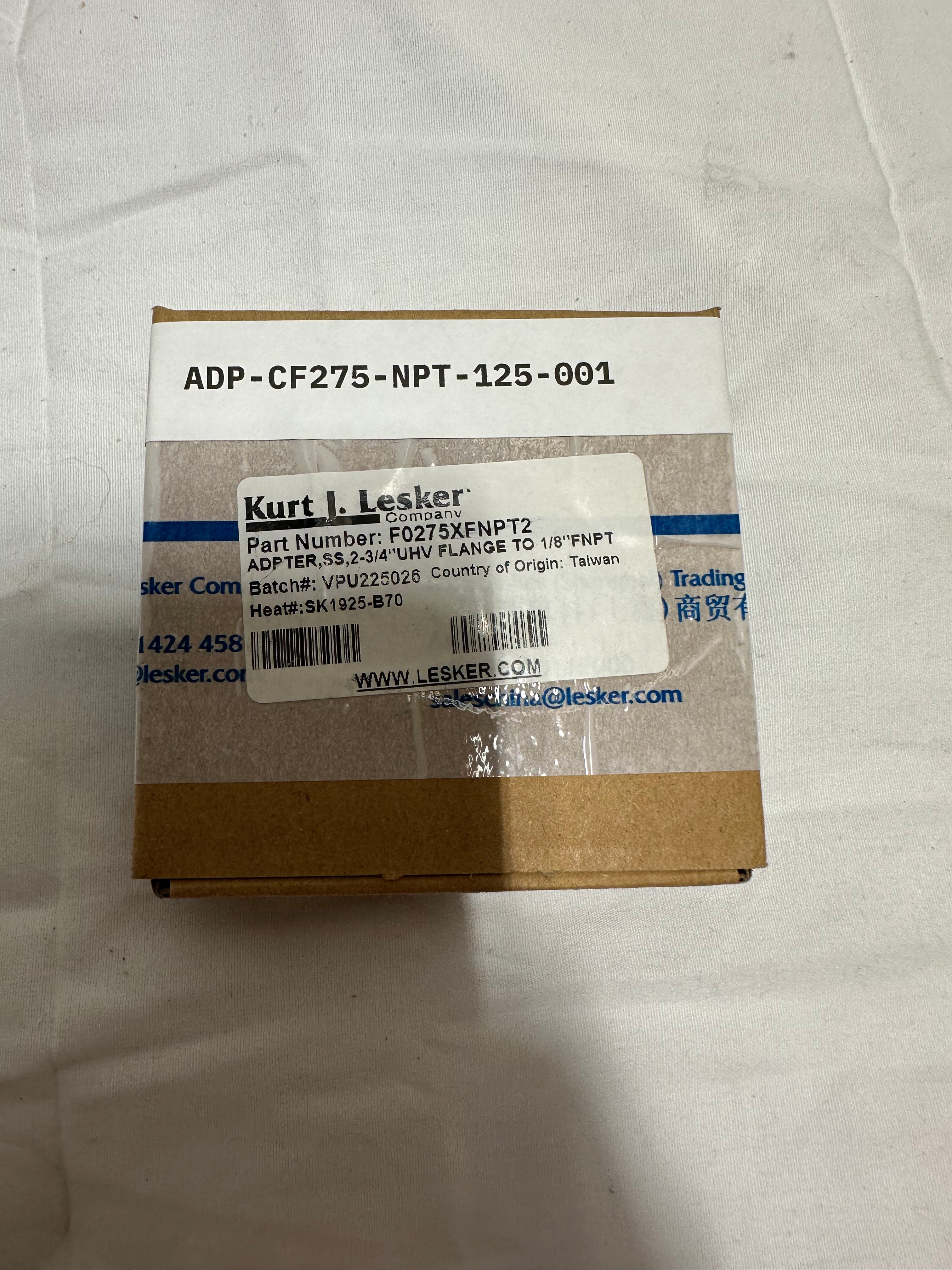 KJLC F0275XFNPT2 Adapter, CF2.75 to FNPT-125