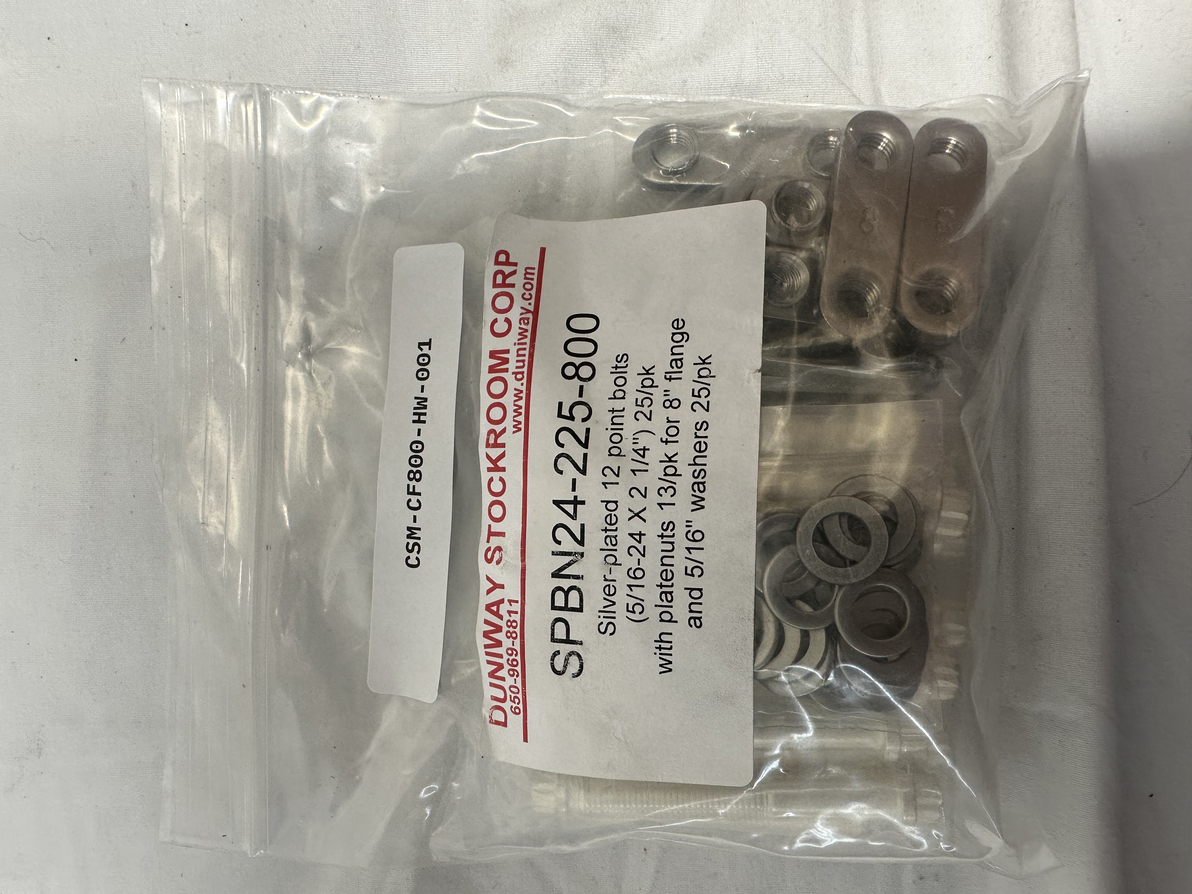 Duniway SPBN24-225-800 CF8 Flange Hardware Kit