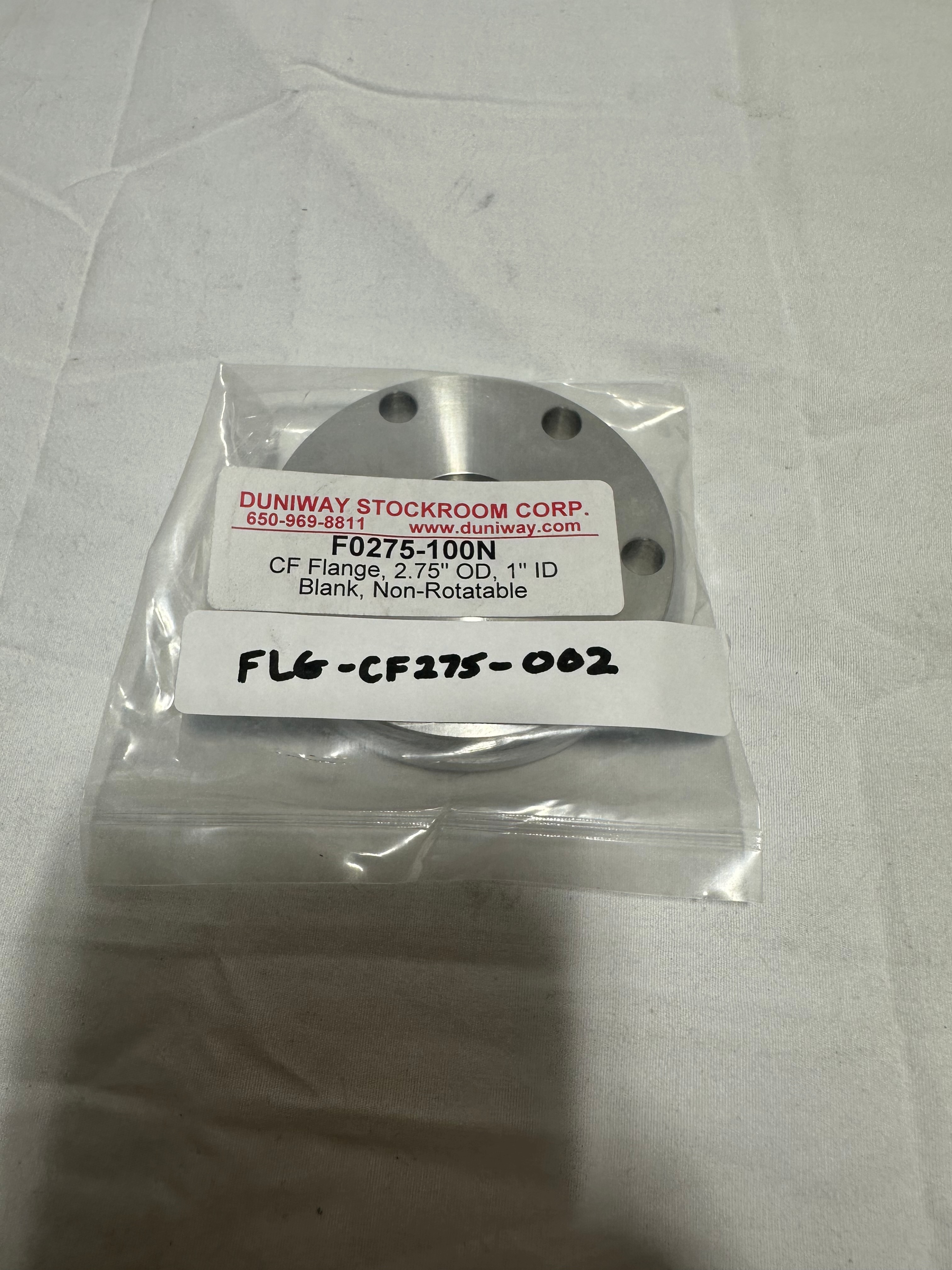 Duniway Stockroom F0275-100N CF2.75 flange