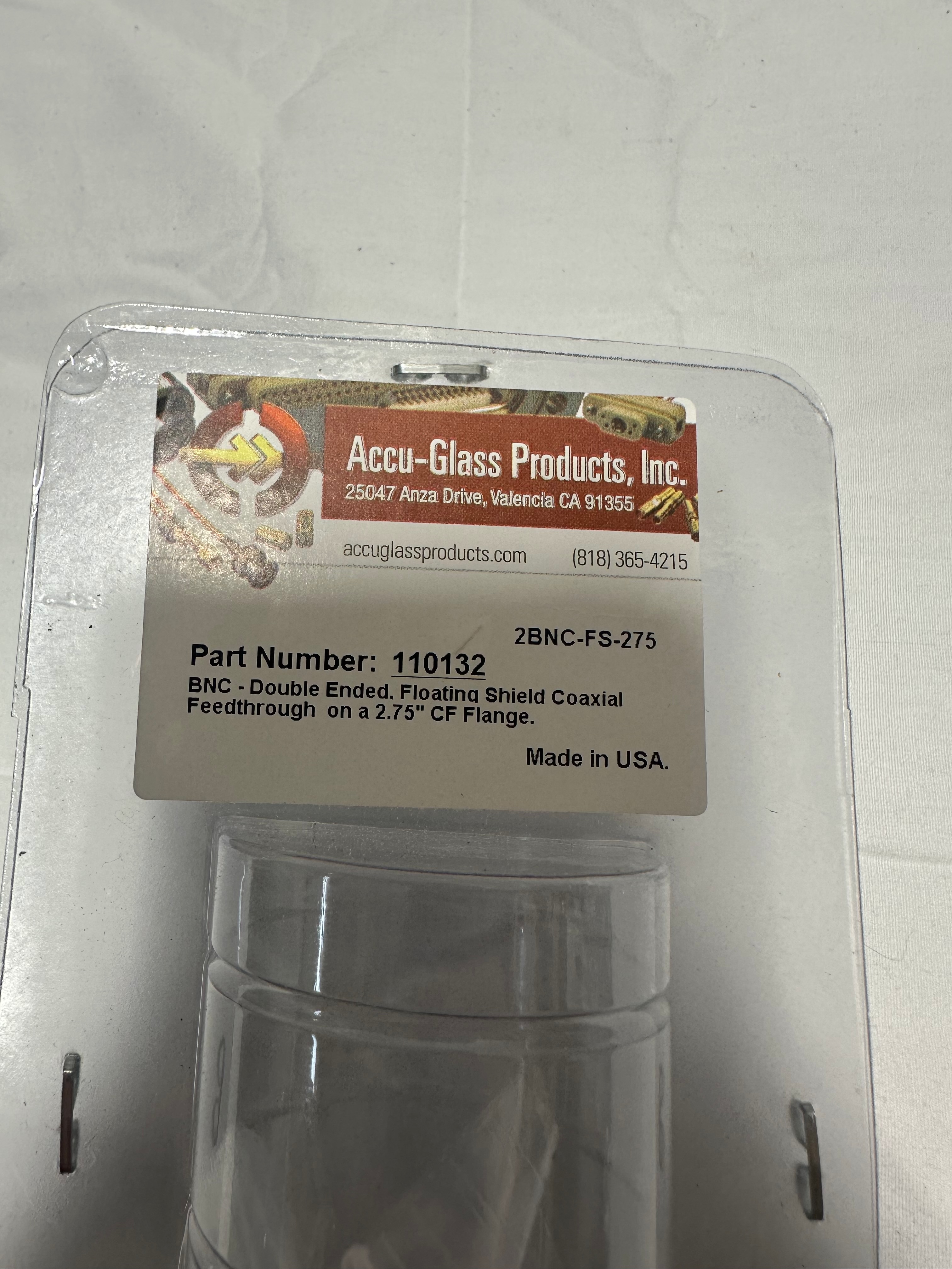 Accu-Glass 110132 CF2.75 coax feedthrough view 2