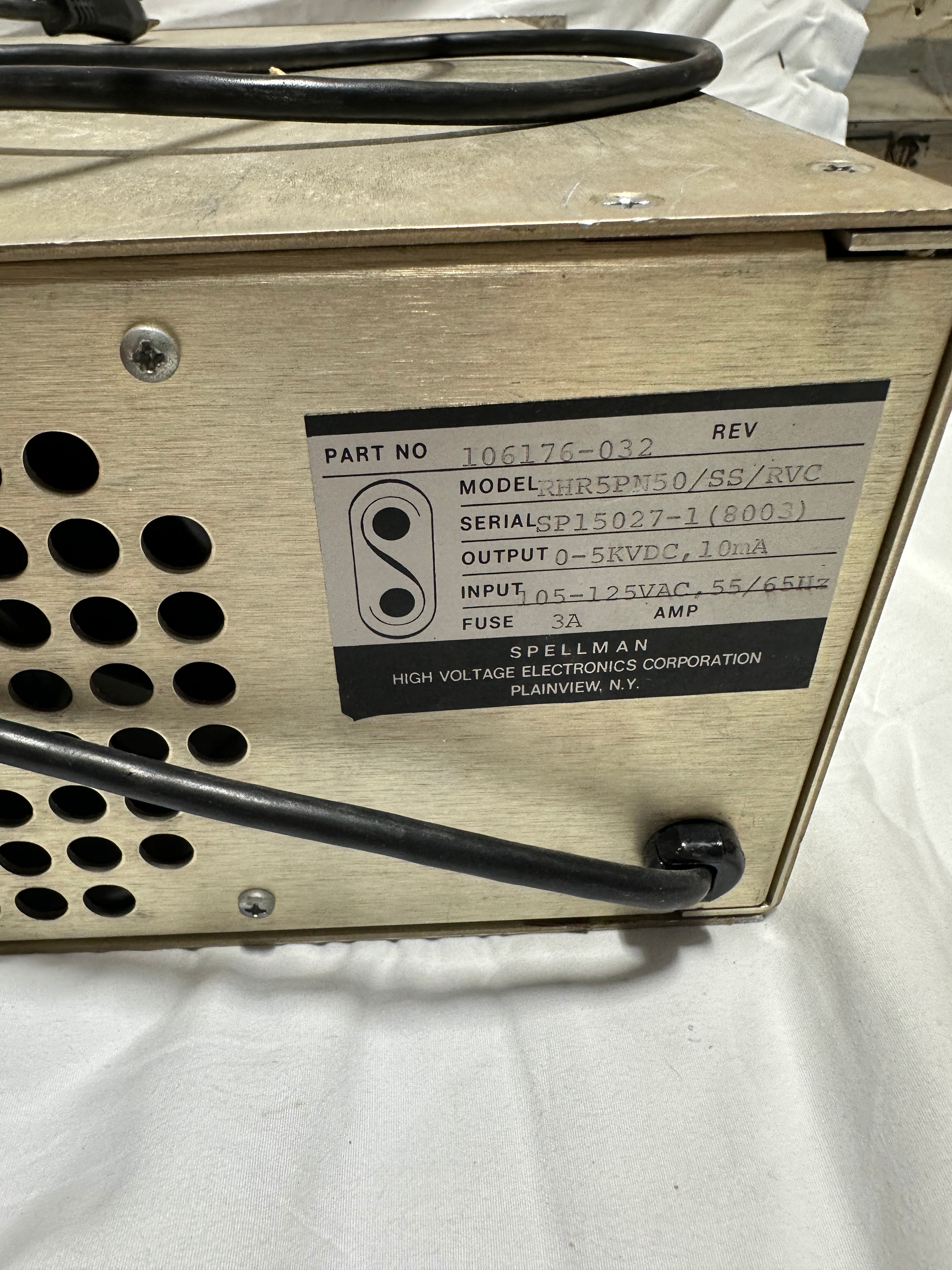 Spelman RHR5PN50/SS/RVC HV power supply view 4