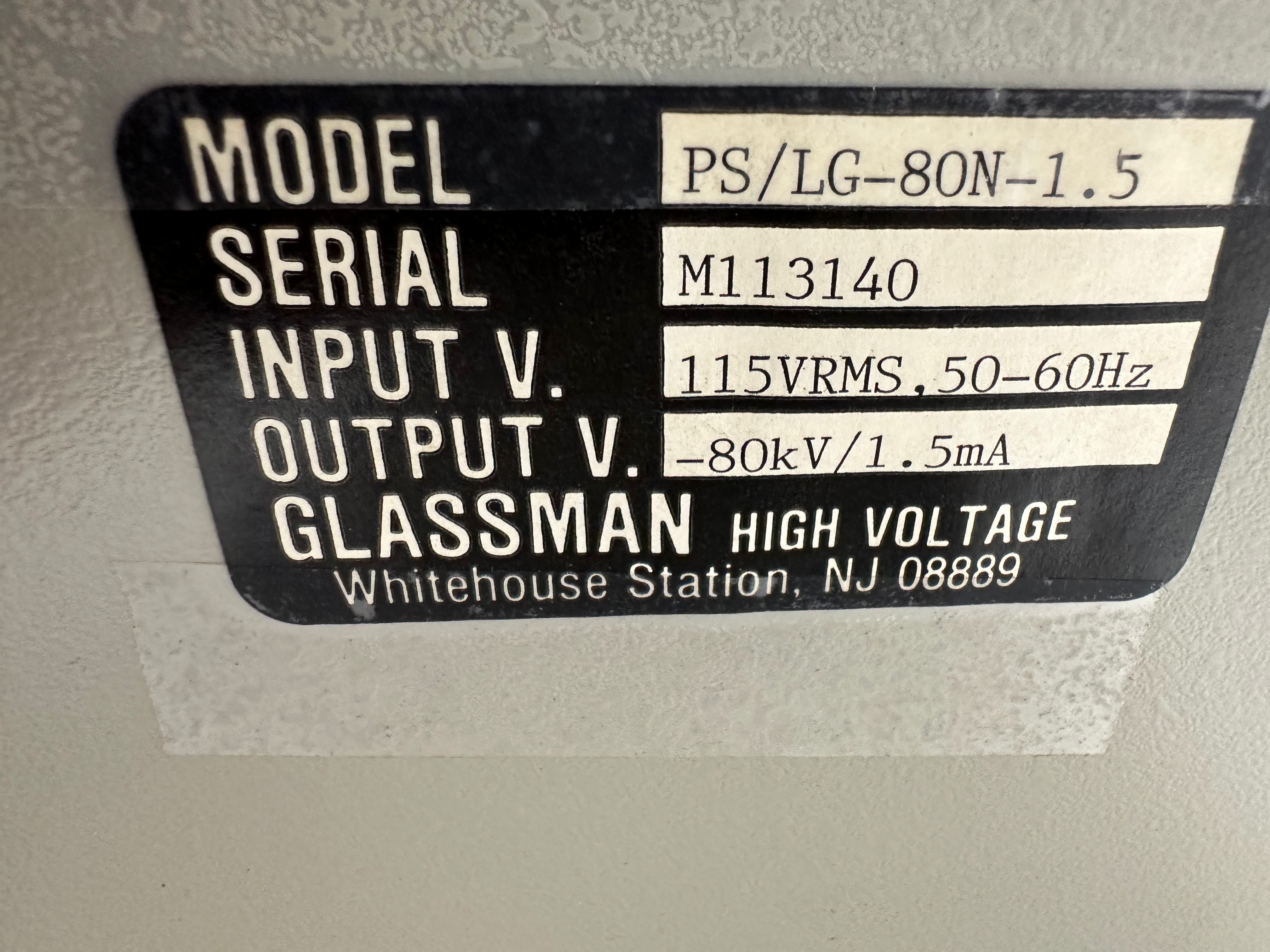 Glassman HV power supply view 3